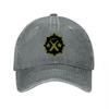 Xenon Logo Washed Cotton Baseball Cap Yellow Embroidered Design Classic Fit Unisex Hat for Daily Outdoor