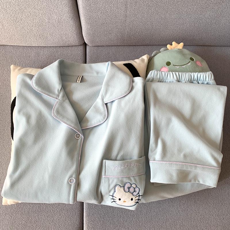 Dámské sametové pyžamo Hello Kitty - Korálový fleece, Hřejivé, S dlouhým rukávem, pro Podzim/Zimu na Doma.