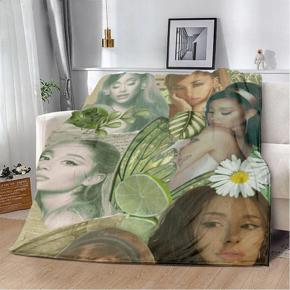 Printed Blanket Picnic Blankets Singer A-Ariana Grande Warm Blanket Soft and Comfortable Blanket Home Travel Birthday Gift