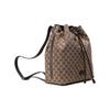 Gucci GG Supreme Drawstring Bucket Bag Beige Brown Leather Trim Drawstring Closure Shoulder Handbag for Men Daily Commute Travel 449175-KY9MN-9790