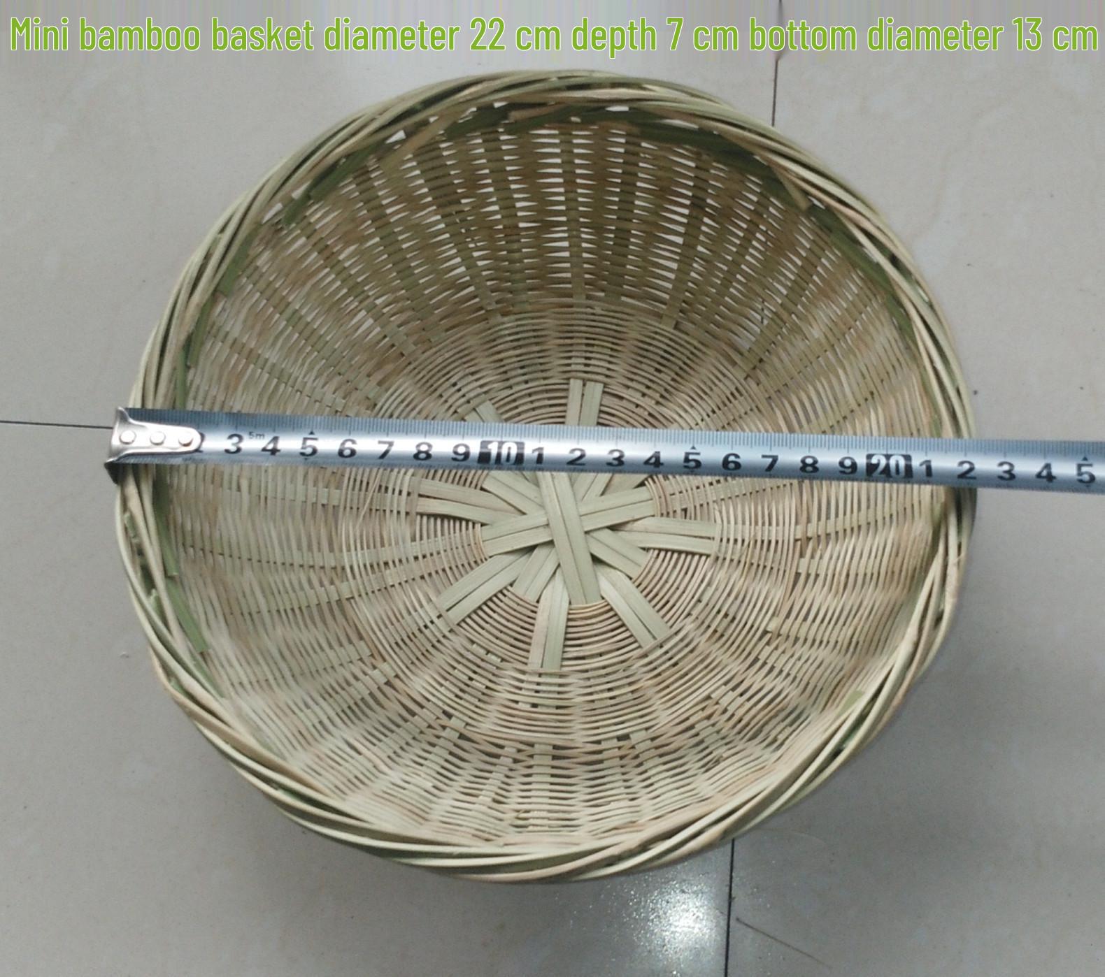 Handmade Farmhouse Bamboo and Willow Winnowing Storage Basket