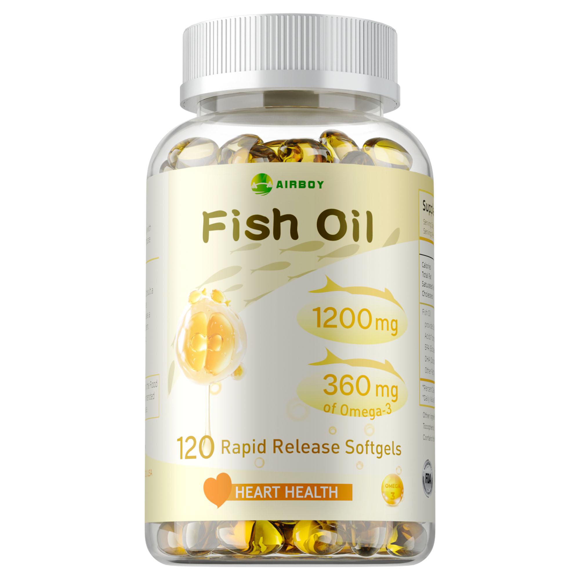 

Premium triple-concentrated Omega 3 fish oil supplement, 1200mg fish oil, supports heart health, easily absorbed. 120