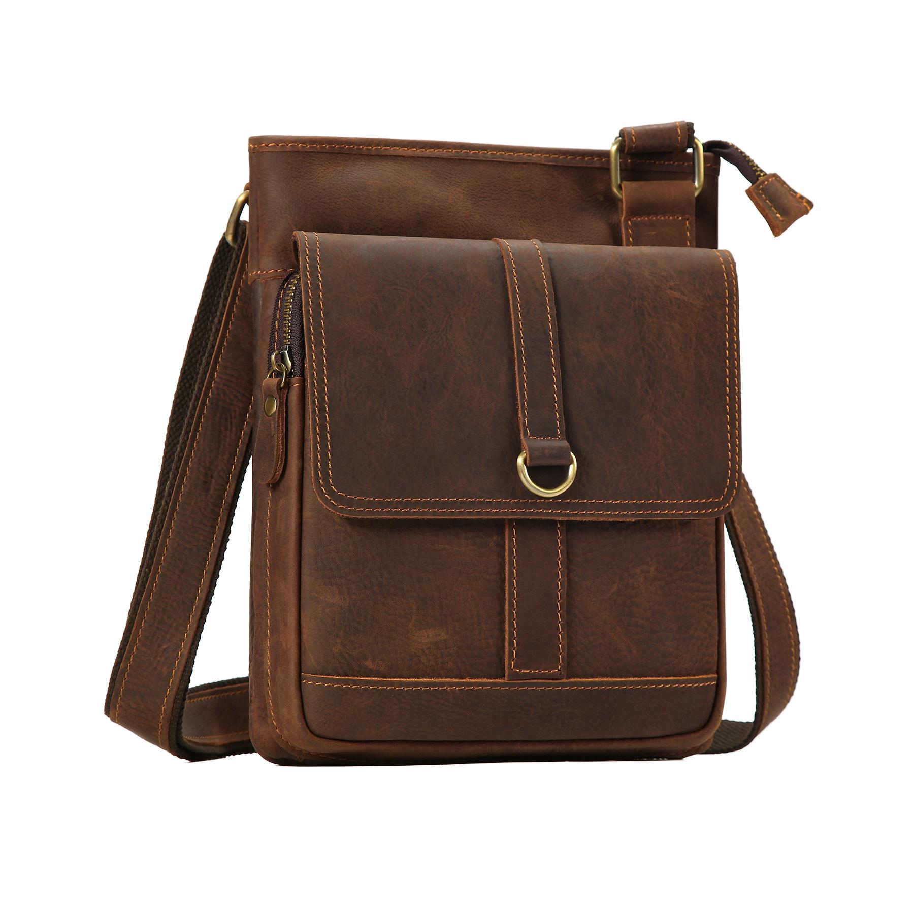 

Cowhide Retro Men S Shoulder Oblique Span Bag Classic Leather Casual Bag Men S Bag Leather Bag