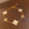 Zircon Round Geometric Flower Bracelet Vintage Style Bracelet Light Luxury High-End Hand Jewelry For Women