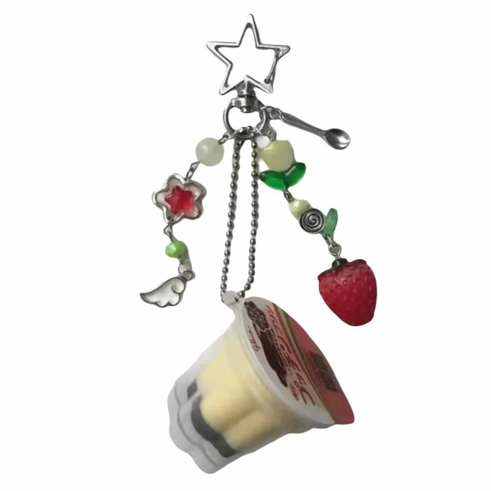 

Punk Stars Egg Flan Charm Retro Aesthetic Beaded Accessory Women Girls Gift жовтий