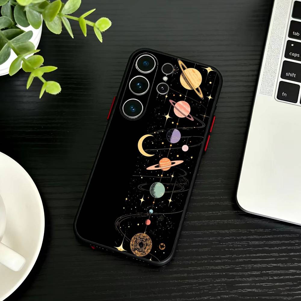 Starry Night whimsical landscape Phone Case For Samsung S26,S25,S24,S23,S22,S21,S20,Plus,Fe,Lite,Others Black Cover