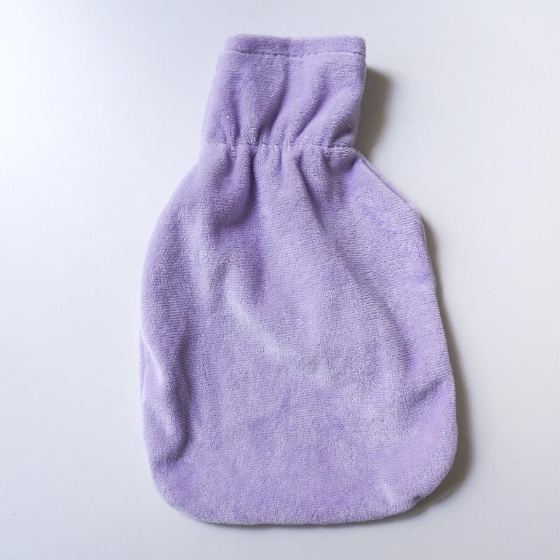 Bolsa de Água Quente Portátil de PVC Espessado com Aquecedor de Mãos de Pelúcia Sarjada.