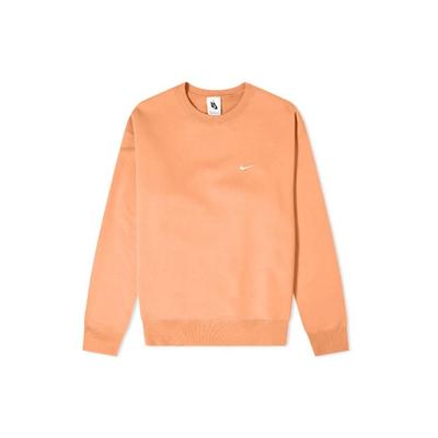 Embroidered Logo Crew Neck Sweatshirt Men Tops Orange CV0554-863