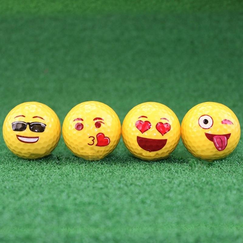 Cute Emoji Novelty Practice Golf Balls Toy Kids Gifts for Outdoor Field Playing Random
