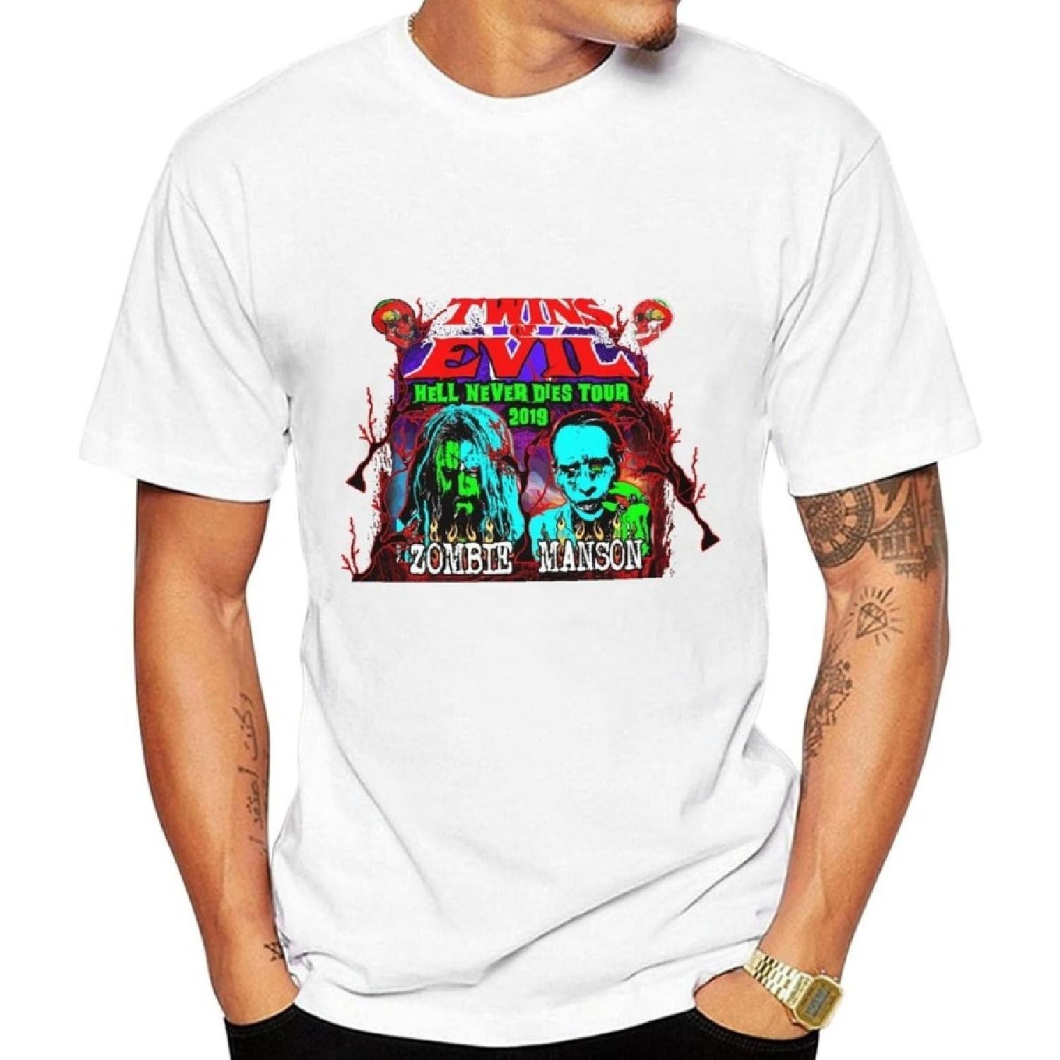 Penqino Men s Short Sleeve T-Shirt Rob Zombie Men s Athletic T-Shirts Breathable Crew Neck XL S