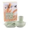 Eco-Friendly Wheat Straw Tableware Set: Portable Fork, Spoon, Chopsticks (3-Piece) + Cup, Bowl, Plate (6-Piece) - Ideal Promotional Gift