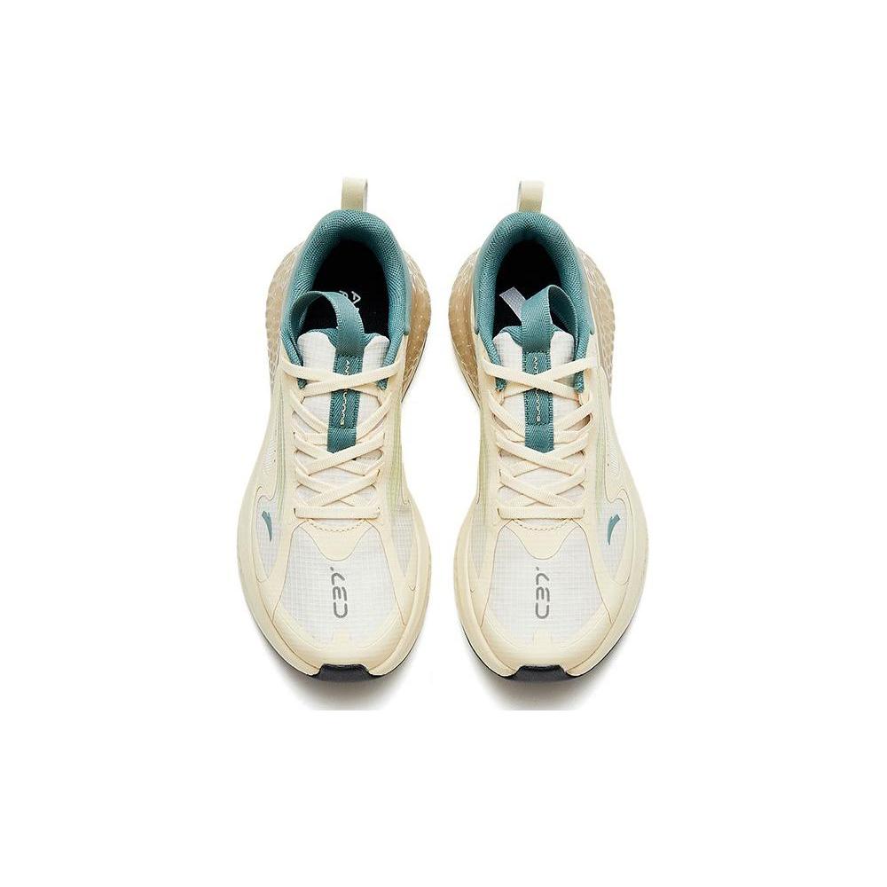 New Anta C37+ Anti Slip Wear Resistant Low Top Casual Running Shoes Women's Beige White Green 922235537-6