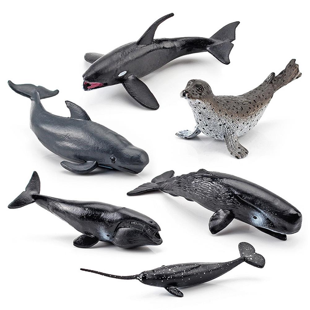 12PCS Mini Sea  Toys for Kids Plastic Sea Animals Doll Simulation Ocean Animals Figures Model Gift