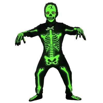 Children's Fluorescent Skull Jumpsuit Kids Cosplay Costume Party Clothing