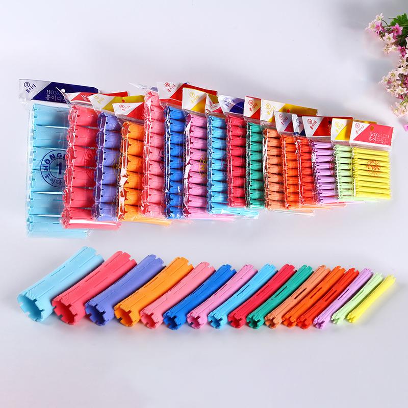 6/9Pcs Hair Perm Rods Cold Wave Perming Rods Heatless Non-Slip Hollow Design Hair Rollers Diy Curlers Barber Shop Hair Styling