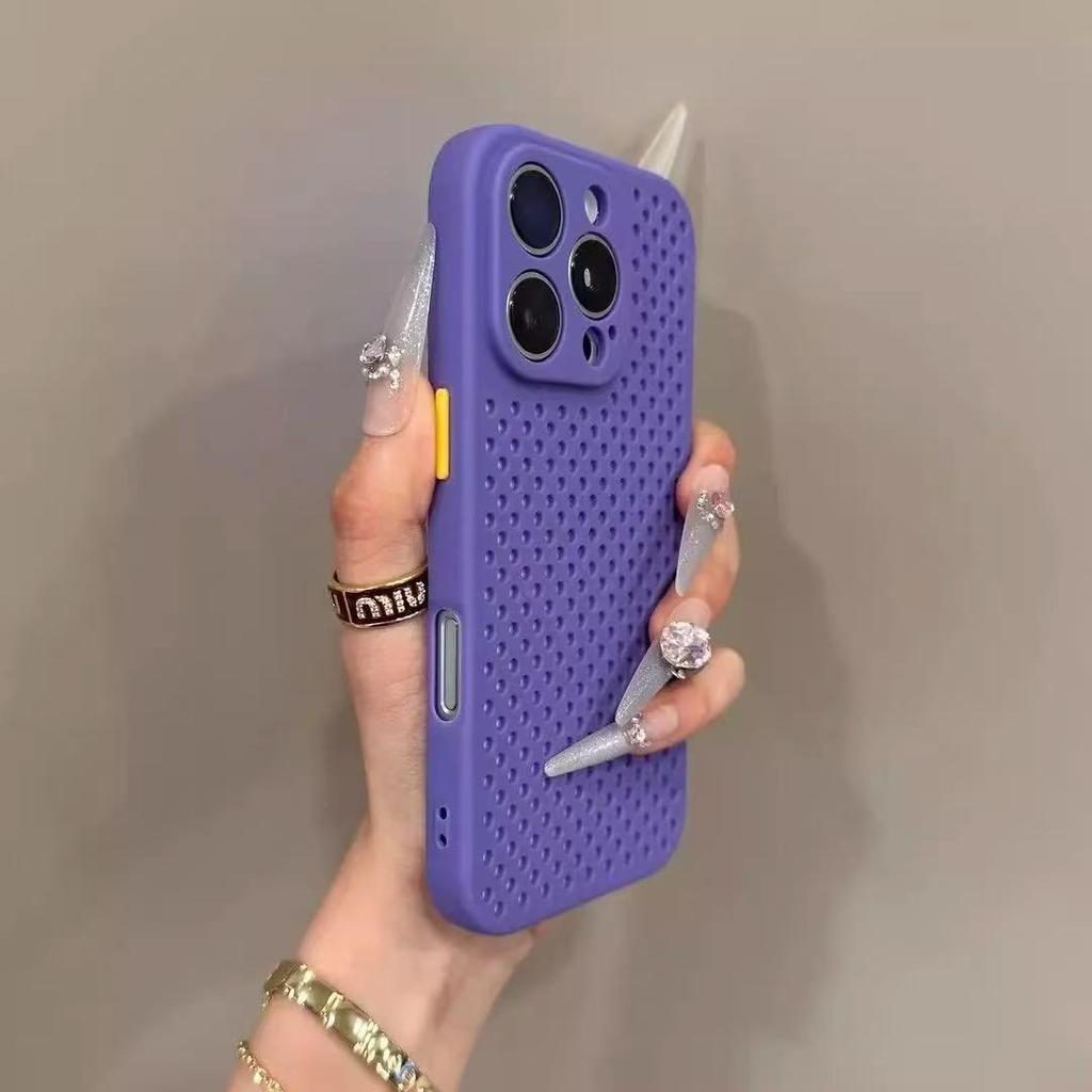Coque de protection souple en TPU à mailles de dissipation thermique de luxe pour iPhone 16 E 15 14 Puls 13 12 11 Pro Max, étui de téléphone joli et concis
