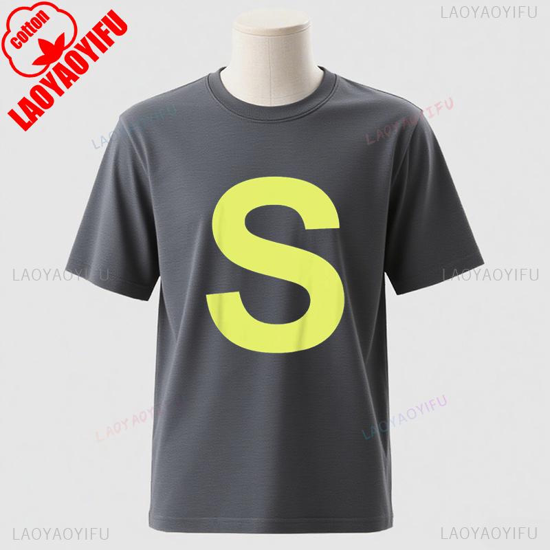 Buchstaben S Shirt Chipmunk Halloween Karneval Gruppenkostüm Blaues T-Shirt Hohe Qualität Mode Regulär Kurzarm Baumwolle Unisex T-Shirt