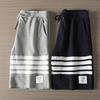 Men's Trendy Quick-Dry Summer Waffle Shorts - Casual Straight Sportswear with Four Stripes