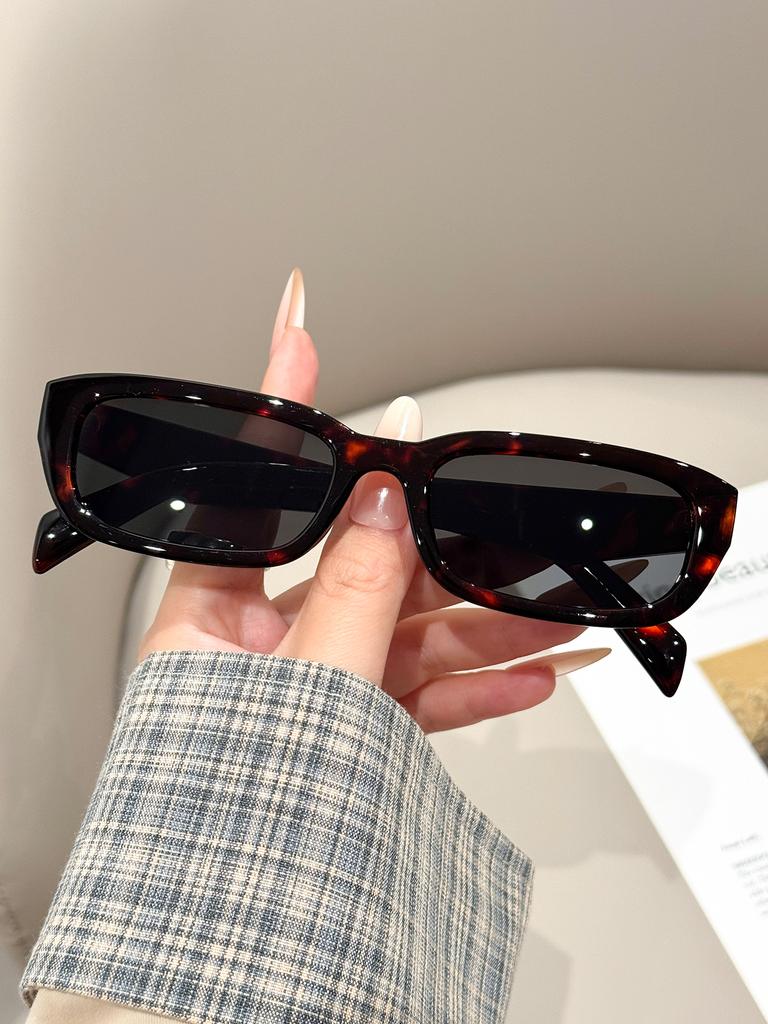 1Pc Minimalist Trendy Sunglasses, Retro Cat-Eye Design, Suitable for Commuting and Vacation, Unisex