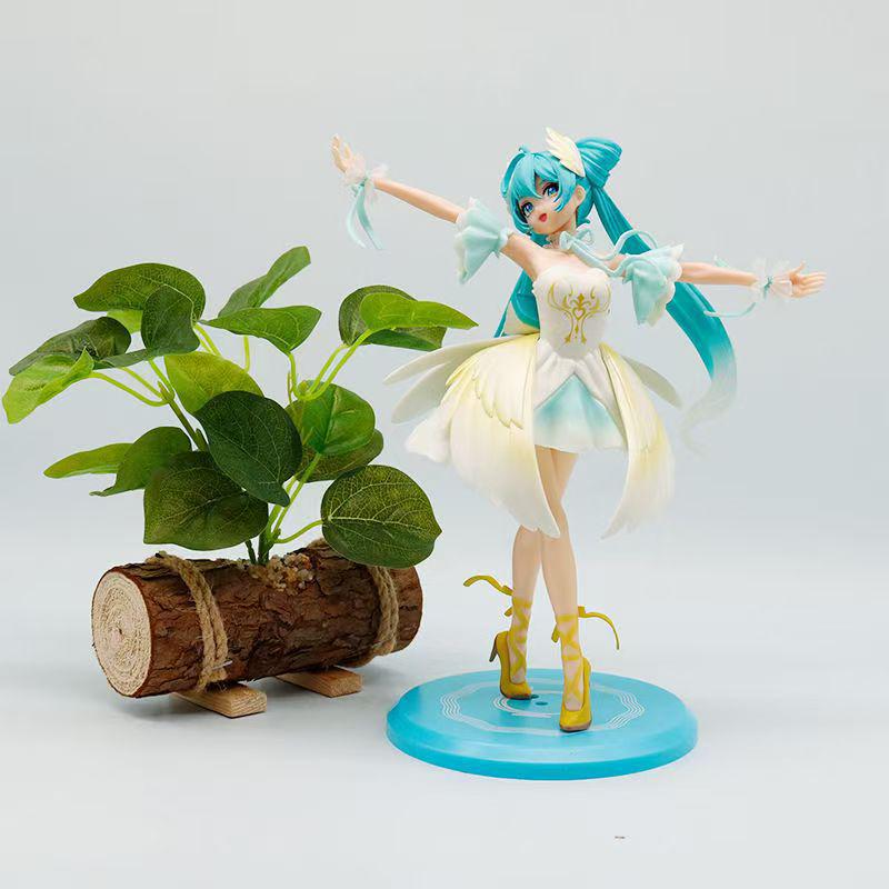 Anime Hatsune Miku Swan Figure Model - Beautiful Two-Dimensional Desktop or Car Ornament
