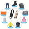 4pcs Stainless Steel Zipper Pull Repair Kit Universal Zipper Replacement Slider Handle Bags Clothing Purses Durable Long-Lasting