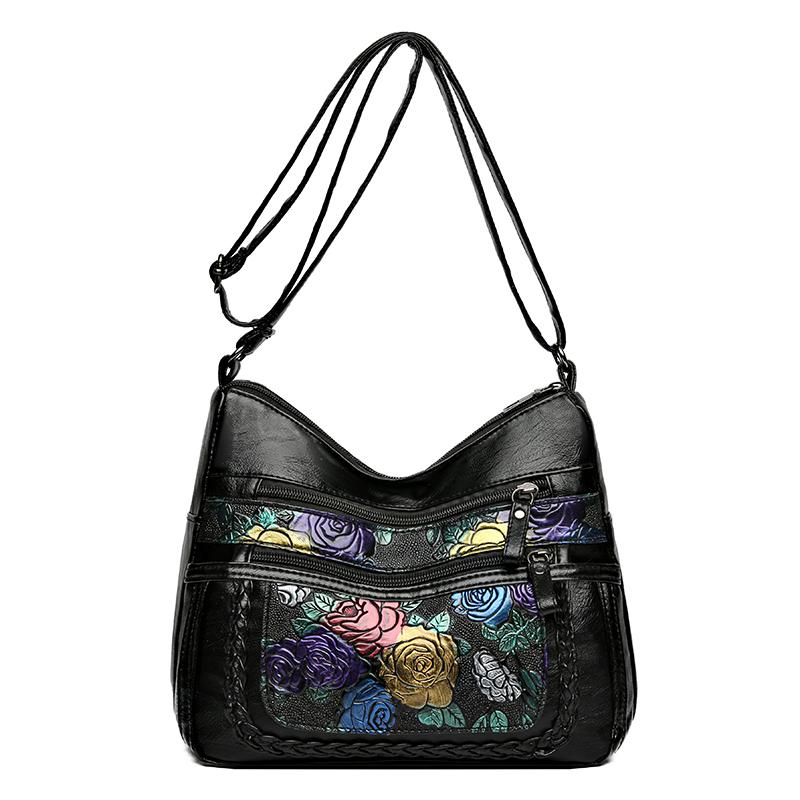 

Сумка для мам среднего и пожилого возраста, женская, вместительная, многослойная, через плечо, маленькая квадратная сумка чёрный