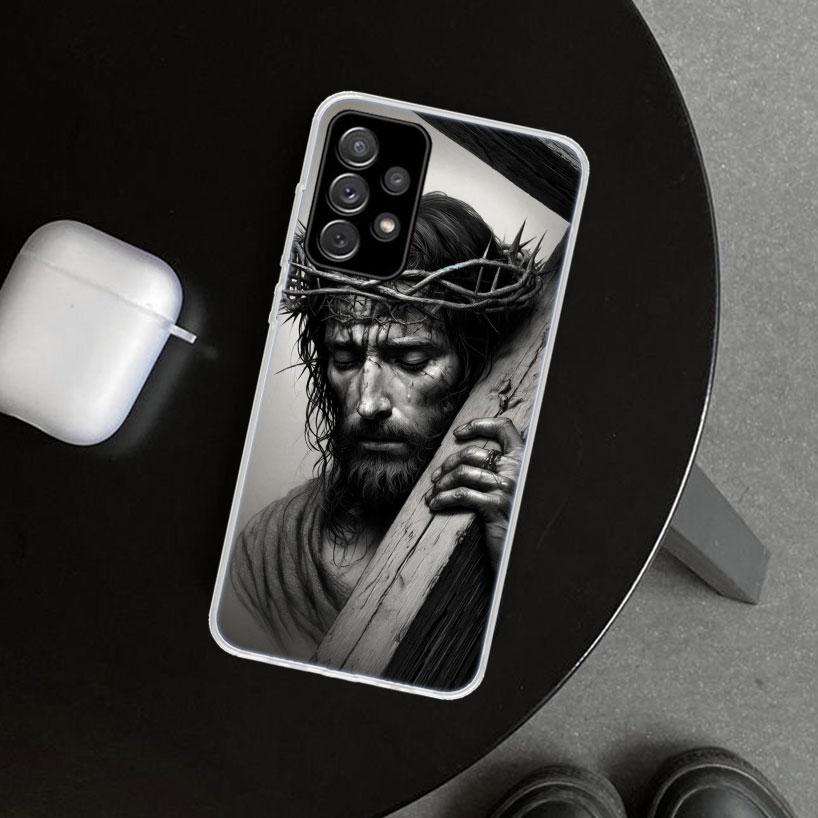 Christian Cross Design Phone Case Cover for Samsung Galaxy A12 A22 A32 A52 A72 A02S A51 A50S A31 A20S A10S Note 20 Ultra 10 Plus
