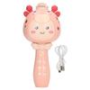 Kids Microphone Cartoon Shape Built In BT Rechargeable Portable Wireless Microphone for Singing for Car Trips Pink