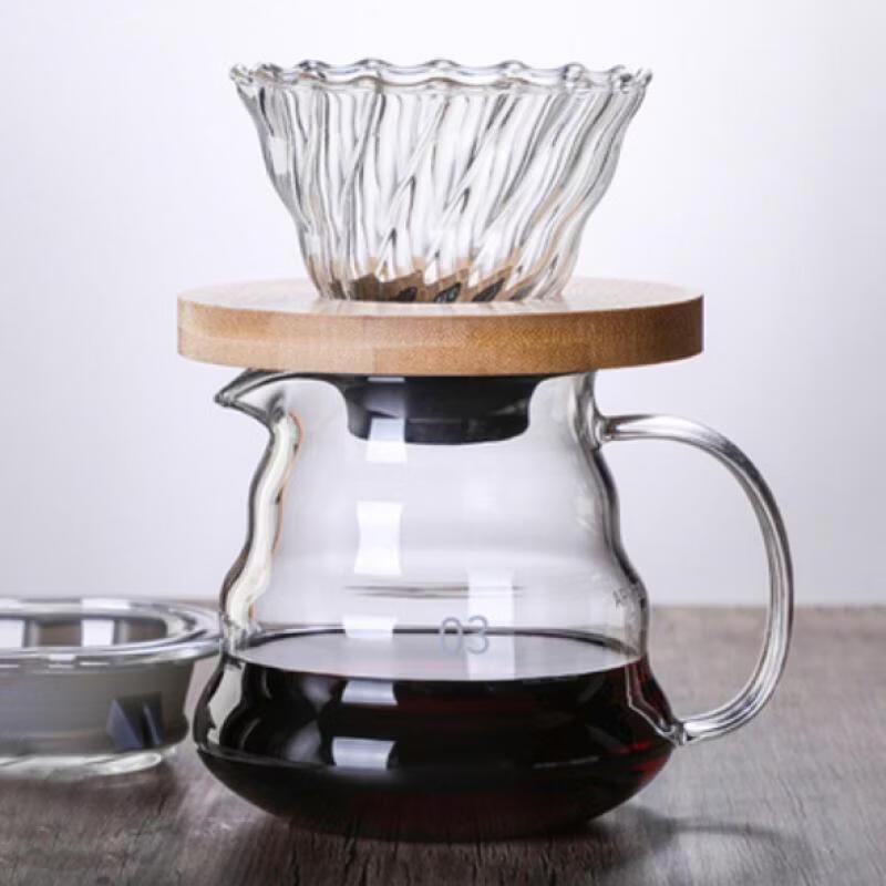 TLXT Cloud Coffee Drip Kettle & Glass Sharing Pot Set