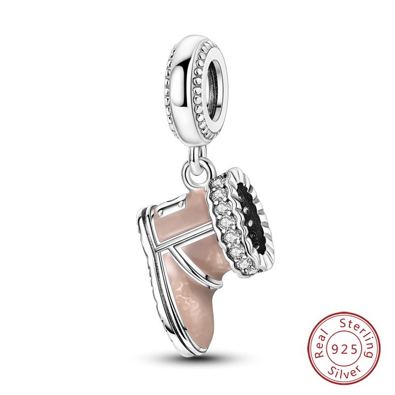 Original Copper Charms Beads Winter Snowflake Snowman Igloo Penguin Pendant Fit Bracelet Women Jewelry Gift