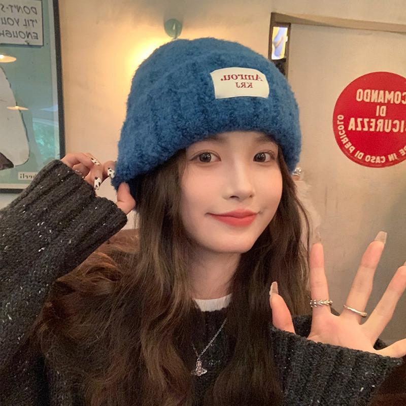 Soft Korean Cozy Style Women Knitted Hat Thick Warm Earmuff Beanie For Cold Weather