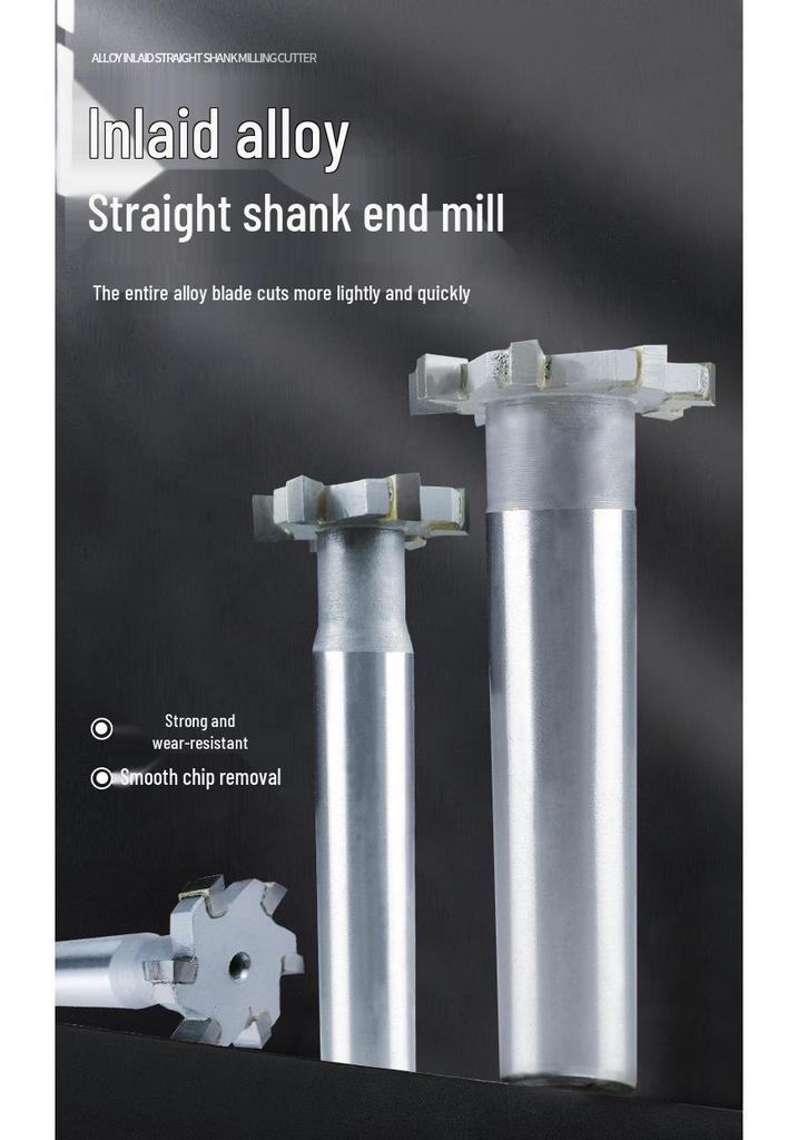 Carbide-Tipped Straight Shank T-Slot Cutter, Diameter 22-25mm (Sizes: 3X, 4X, 5X, 6X, 8X, 10X, 12X, 14X).