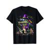 European Sizes Men's Mardi Gras Alligator Graphic T-Shirt, Black Casual Short Sleeve Shirt for Outdoor Festivities & Year-Round Wear