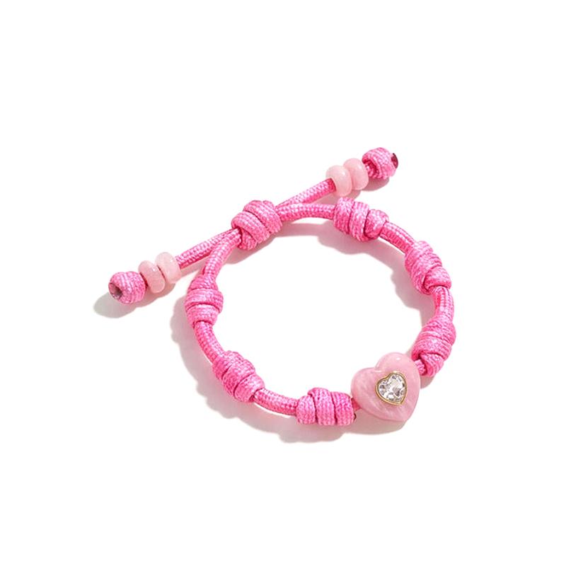 Personalized Heart Dopamine Bracelet Adjustable Drawstring Rope Handmade Contrast Color Hand Rope Fashion Jewelry Gift For Women