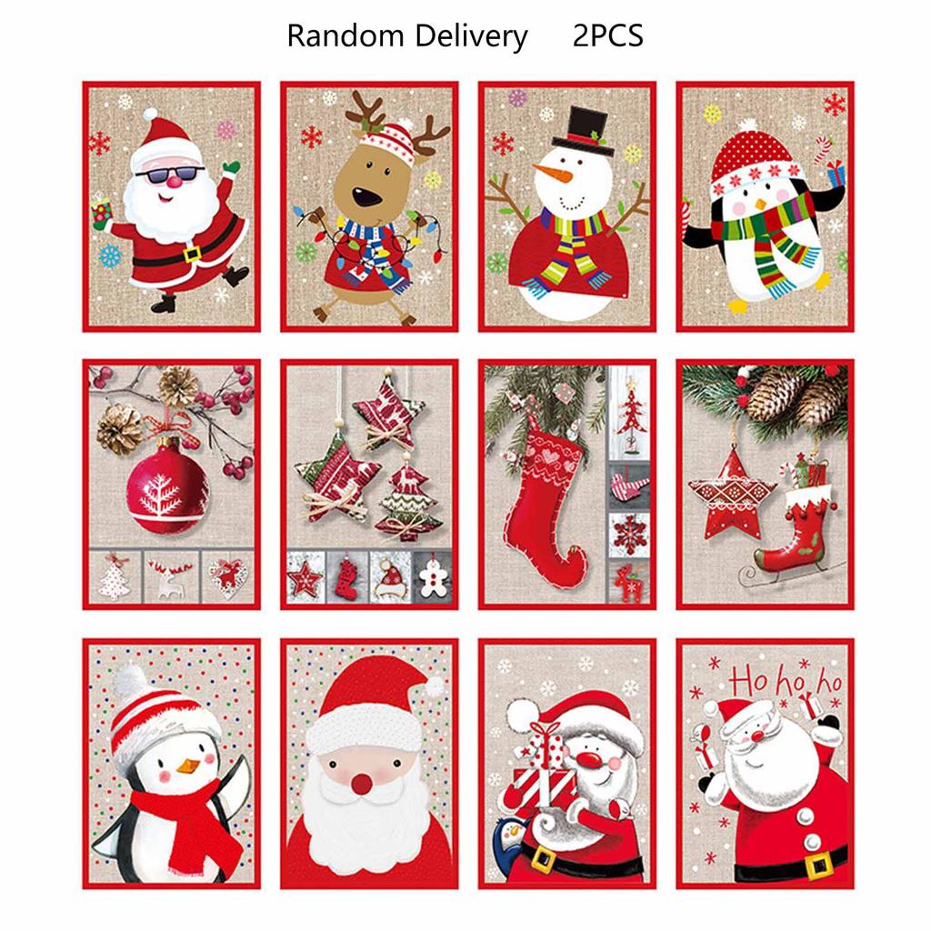 Merry Christmas Greeting Card with Music Set of 2 Vivid Sound Greeting Card for Children Birthday Party Blessing