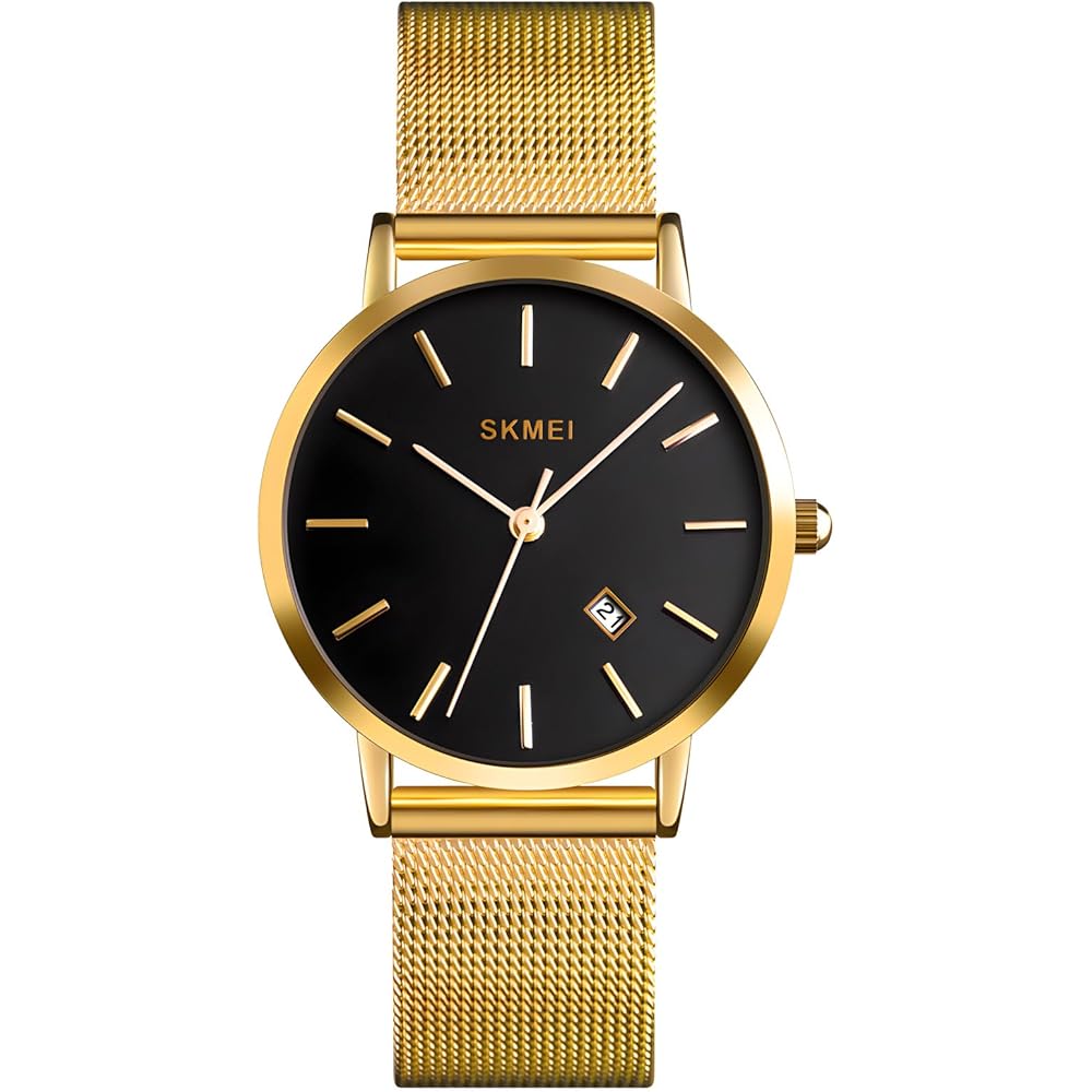 Mastop Women s Quartz Watch Ultra-Thin Simple Small Dial Mesh Steel Bracelet Gold