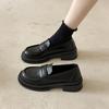My Fair Lady · Black Shoes Women's Work Shoes British Style Small Leather Shoes Retro Women's Shoes Brown Single Shoes