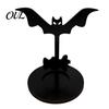 Anti Deformation Wood Base Halloween Wooden Shadow Candle Holder, Scarecrow Bat Black Cat Ghost Silhouette Artistic Table Ornament for Home