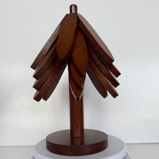 3/4/5Pcs Placemat Christmas Tree Design Bamboo Table Cushion Coaster Set High Temperature Resistant Insulation Mat