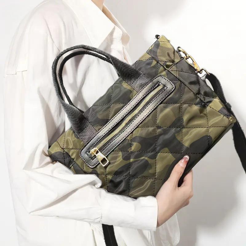 

Women S Nylon Seam Handbag Large Capacity Retro Casual Versatile Single Shoulder Diagonal Span Bag камуфляжный