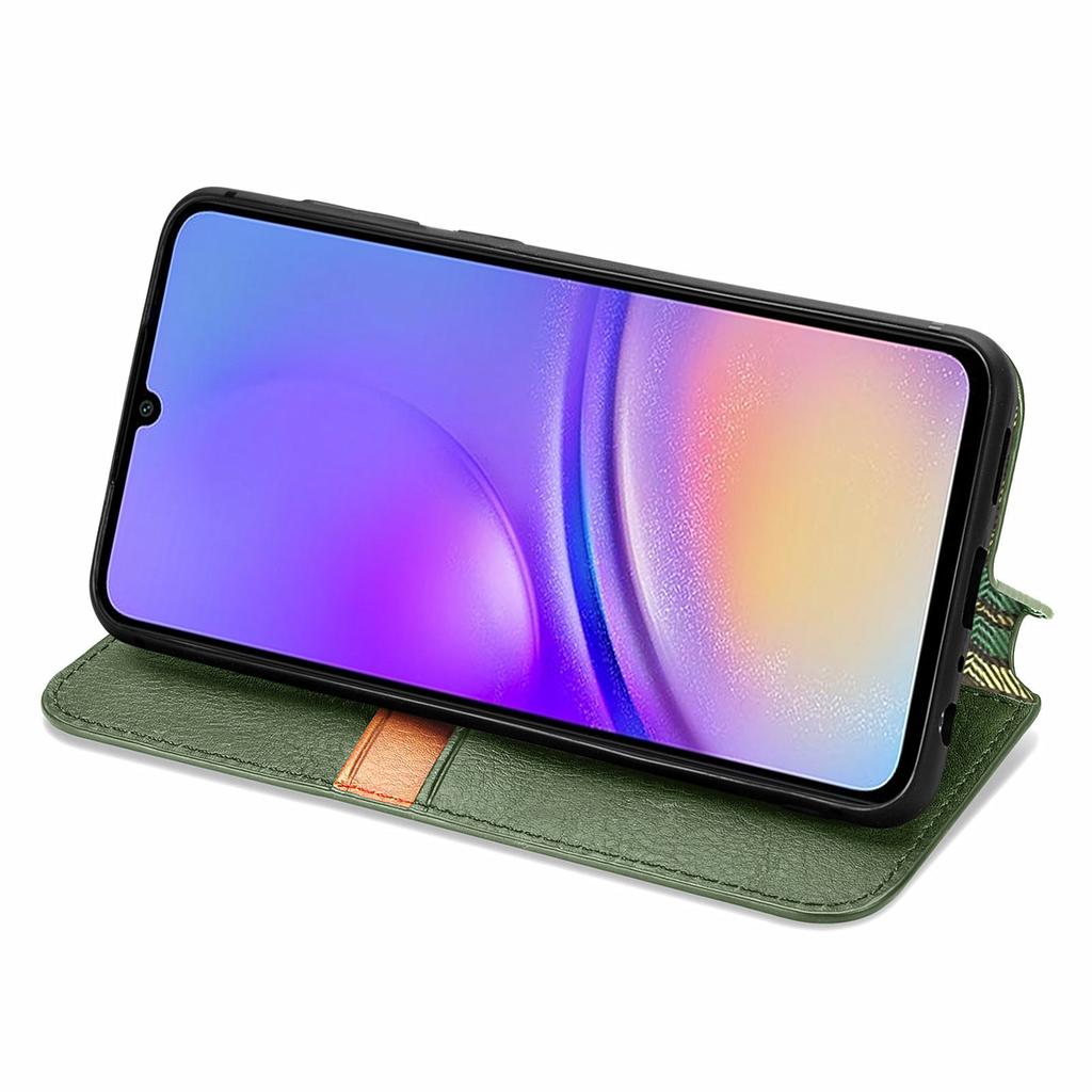 For Samsung Galaxy A05 4G PU Leather Case Rhombus Imprint Wallet Stand Phone Cover
