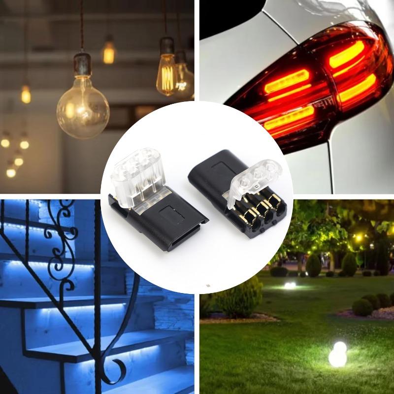 3-Pin Plug Electrical Connector 3-Wire Interchangeable Quick Wire Connector Automotive Wire Cable Ribbon Terminal Connector