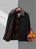 Men's Chenille Woolen Winter Coat - Warm Plus Velvet Jacket for Middle-aged and Elderly