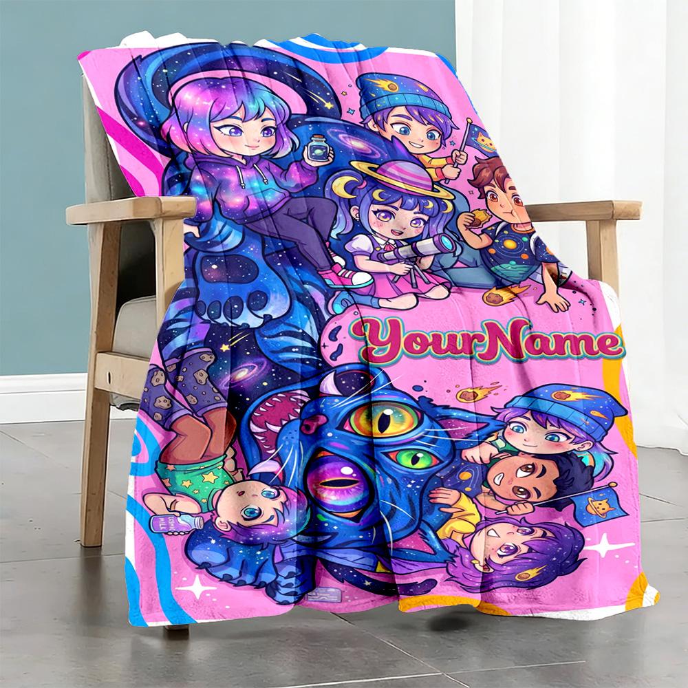 Demon Hunter Girls 2 Personalized Text Blanket Cozy Personalized Blanket Soft & Cozy Great for Couch Chair Bed Office All-Season Use