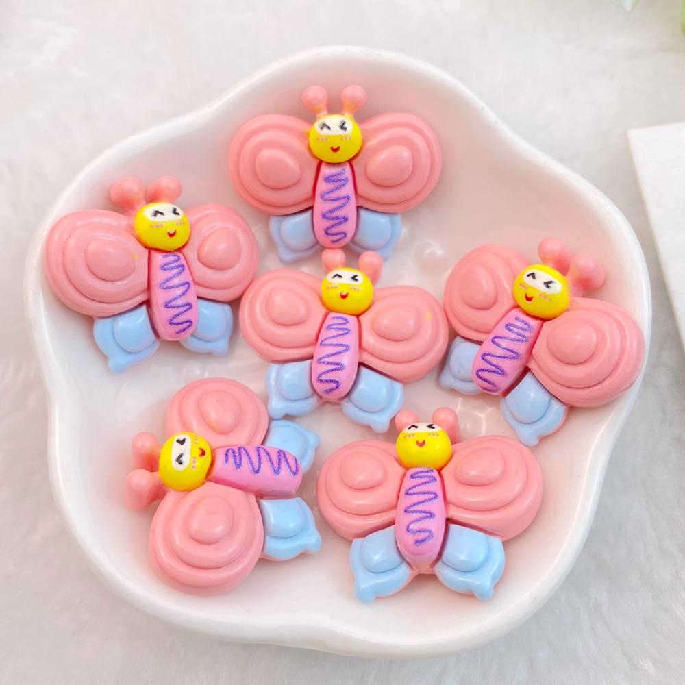

10Pcs New Cute Cartoon Rainbow, Bee, Butterfly Series Flat Back Ornament Jewelry Bows Accessories