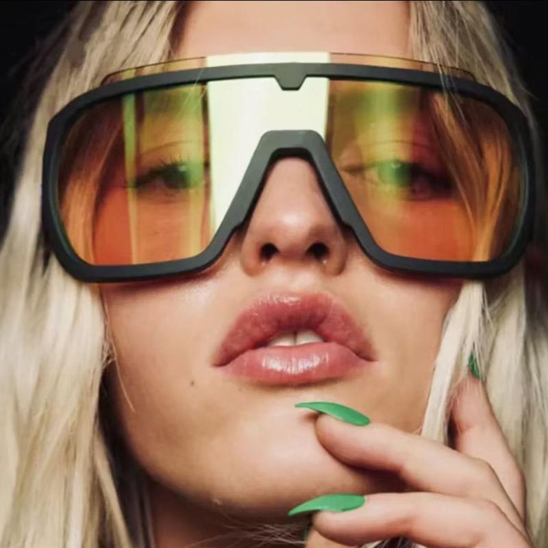Oversized Sunglasses Women Men Luxury Brand Designer Vintage Punk Outdoor Riding Sport Goggle Sun Glasses