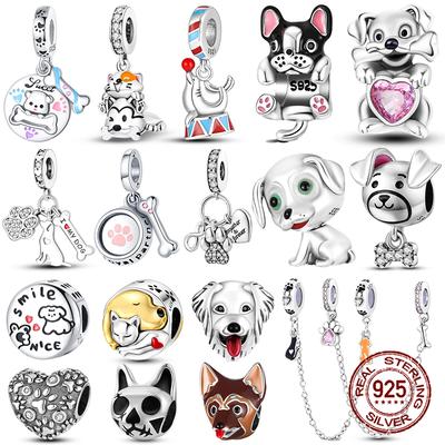 Kupferrosa Katzen Hunde Kralle Knochen Tier Anhänger Perlen Passend 4 mm Lochdurchmesser Armbänder DIY Geburtstag Schmuckherstellung