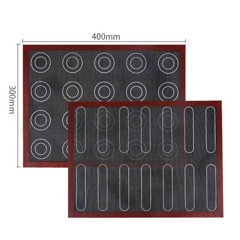 1PC Silicone Non-Stick Baking Mat 40x30 Cm Two Side Print for Macaron and Pastry Baking