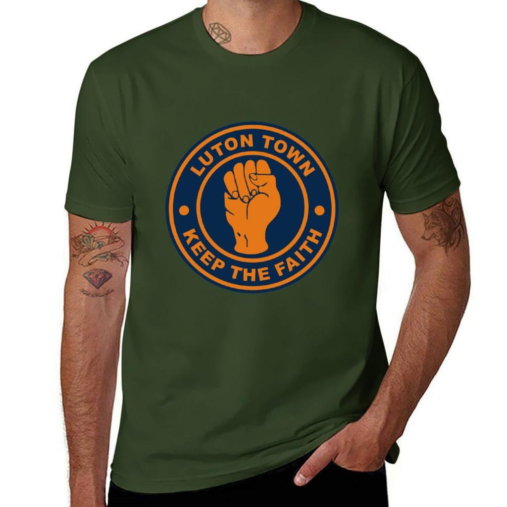 Luton Town Keep the Faith T-Shirt Customs Cute Tops Anime Mens T Shirts Casual Stylish