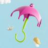 2Pcs Plastic Dopamine Umbrella Shape Hooks 5 Claw Rotatable Umbrella Rotation Coat Hanger Space Saving Punch Free Belt Organizer